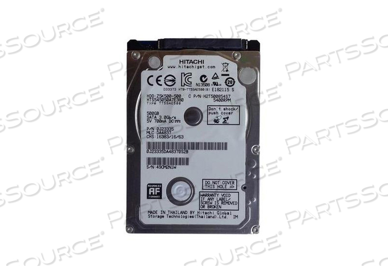 2.5" 500GB 5400RPM SATA HARD DISK DRIVE by Hitachi Kokusai Electric America Ltd.
