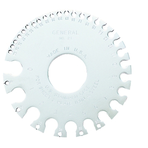 21 GENERAL TOOLS SHEET METAL GAUGE, US STANDARD, ROUND by General Tools & Instruments