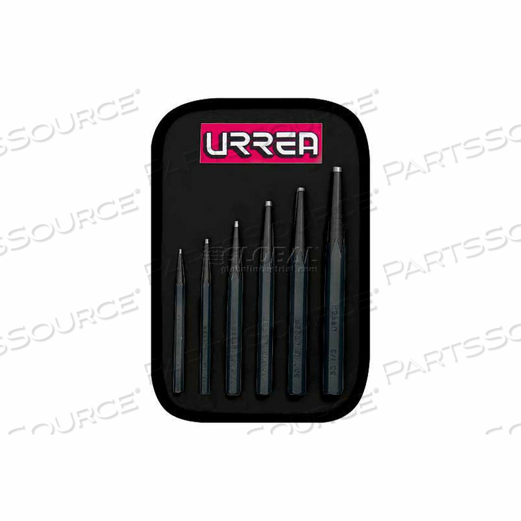 SHORT PUNCH SET, 6 PIECE SET by Urrea Professional Tools SHORT PUNCH SET, 6 PIECE SET by Urrea Professional Tools