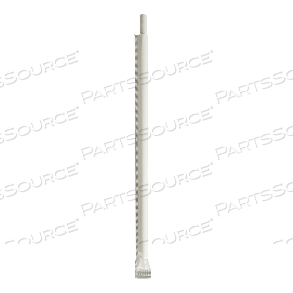 WRAPPED JUMBO PAPER STRAWS, 7.75", PAPER, WHITE by Boardwalk WRAPPED JUMBO PAPER STRAWS, 7.75", PAPER, WHITE by Boardwalk