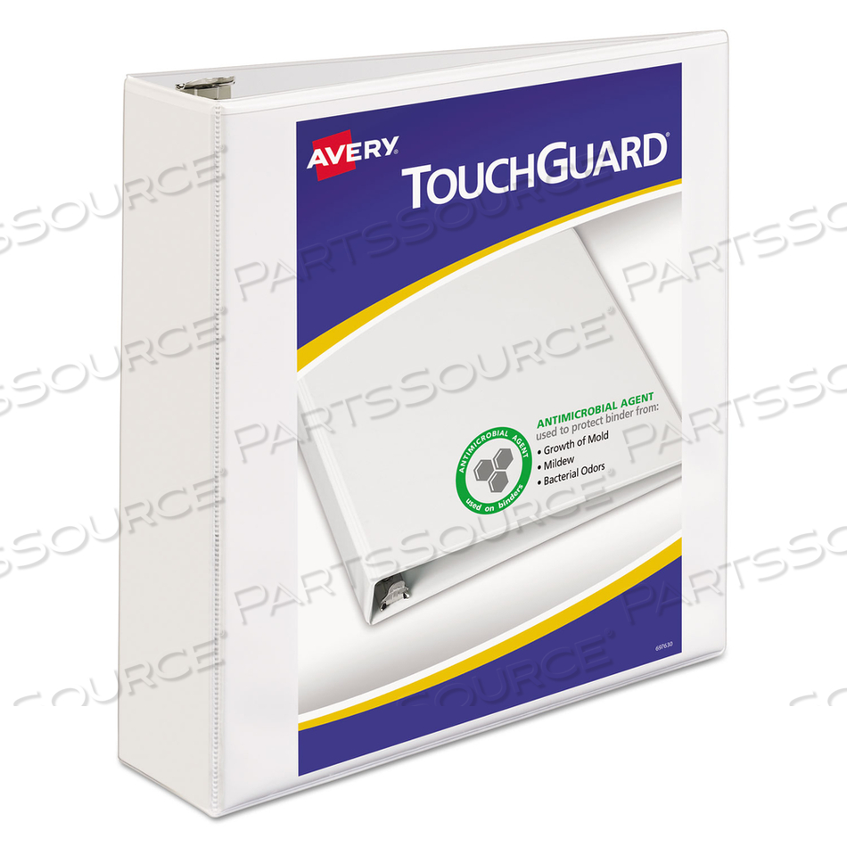 TOUCHGUARD ANTIMICROBIAL VIEW BINDER WITH SLANT RINGS, 2" CAPACITY, WHITE by Avery TOUCHGUARD ANTIMICROBIAL VIEW BINDER WITH SLANT RINGS, 2" CAPACITY, WHITE by Avery