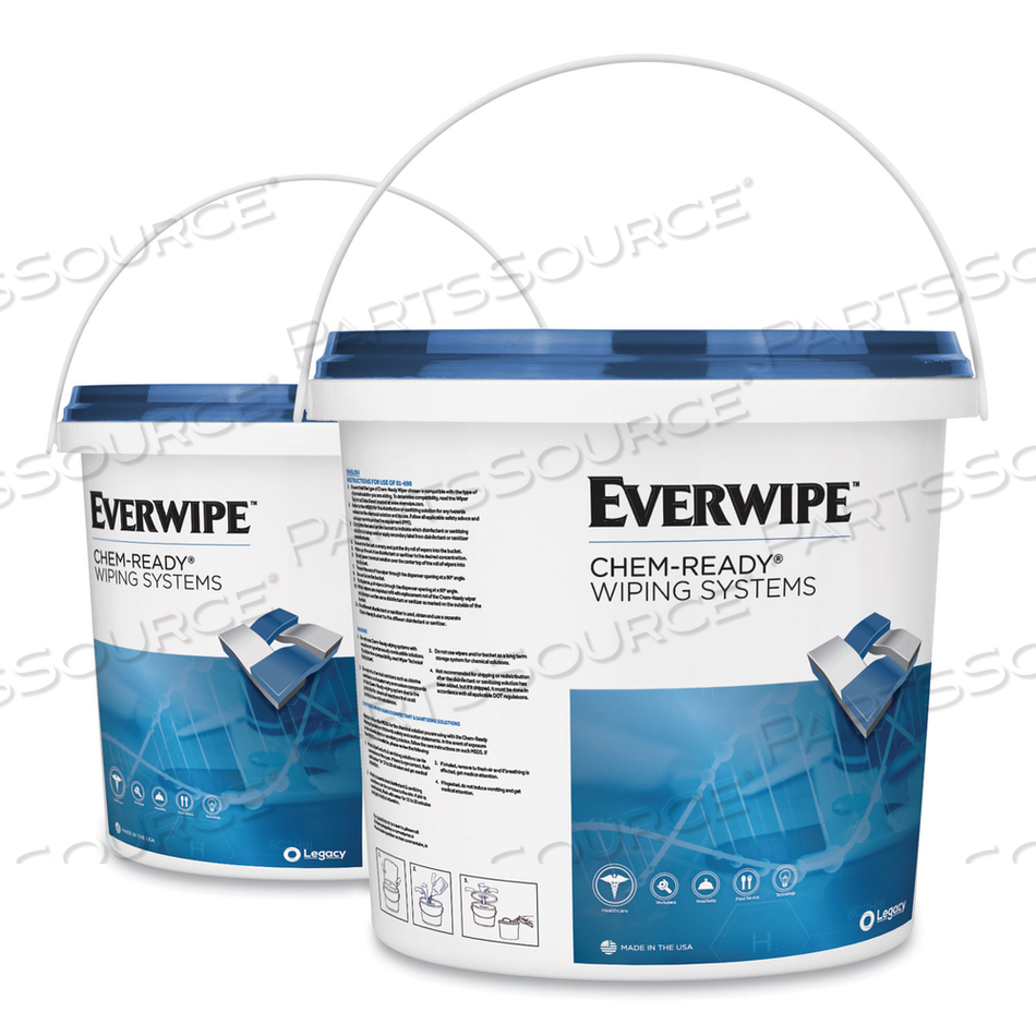 CHEM-READY WIPING SYSTEM BUCKET, 7.13 X 7.13 X 7, WHITE by Everwipe CHEM-READY WIPING SYSTEM BUCKET, 7.13 X 7.13 X 7, WHITE by Everwipe