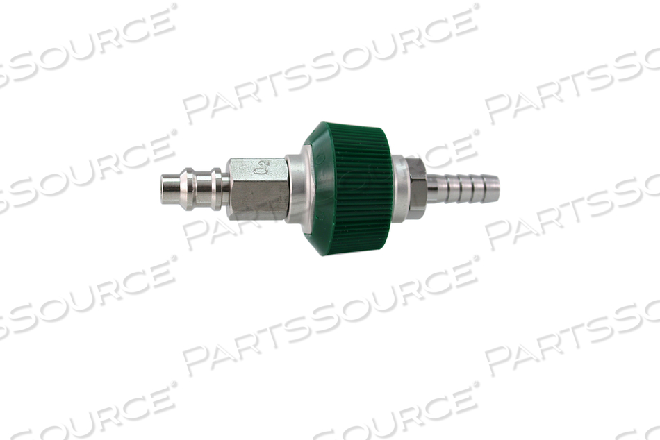 QUICK CONNECT ADAPTER, MALE X 1/4 IN HOSE BARB, GREEN, OXYGEN by Bay Corporation