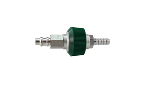 QUICK CONNECT ADAPTER, MALE X 1/4 IN HOSE BARB, GREEN, OXYGEN by Bay Corporation