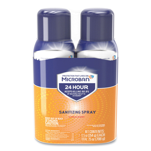 24-HOUR DISINFECTING SANITIZING SPRAY, CITRUS SCENT, 12.5 OZ AEROSOL SPRAY, 2/PACK by Microban