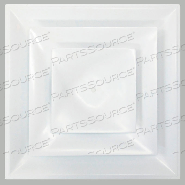 STRATUS PLASTIC CONE DIFFUSER, CEILING, 12", R6 INSULATED, WHITE by American Louver