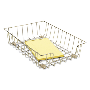WIRE DESK TRAY ORGANIZER, 1 SECTION, LETTER SIZE FILES, 10" X 14.13" X 3", SILVER by Fellowes