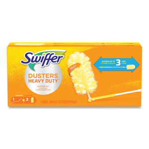 HEAVY DUTY DUSTERS WITH EXTENDABLE HANDLE, 14" TO 3 FT HANDLE, 1 HANDLE AND 3 DUSTERS/KIT by Swiffer