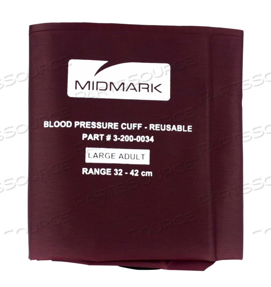 BLOOD PRESSURE CUFF, DUAL TUBE, REUSABLE, LARGE ADULT (32-42CM) by Midmark Corp.