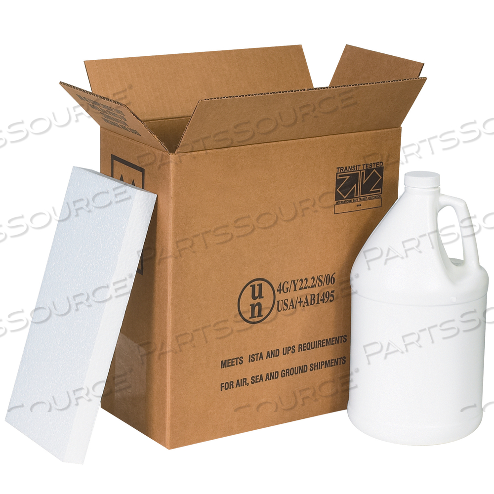 PLASTIC JUG SHIPPER KIT, 2 - 1 GALLON, 12" X 6" X 12 3/4", KRAFT, 1/EACH by BOX Partners (Box Acquisitions, LLC)