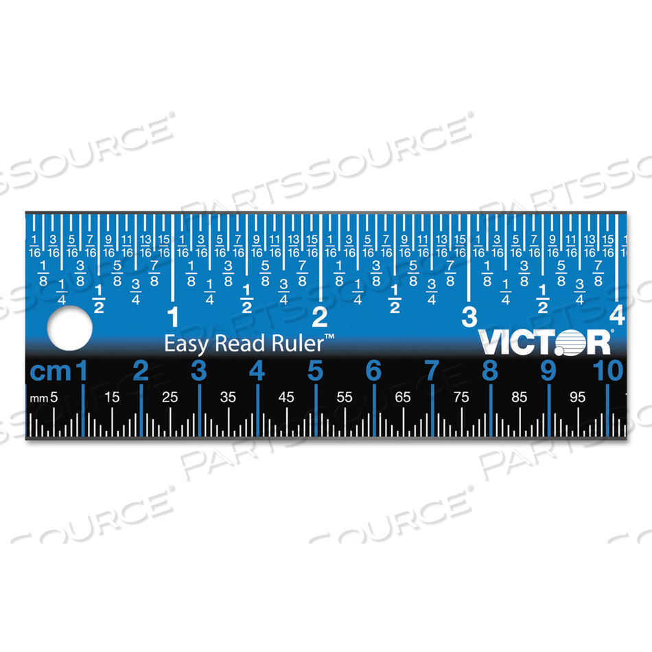 EASY READ STAINLESS STEEL RULER, STANDARD/METRIC, 18".25 LONG, BLUE by Victor Technology, LLC