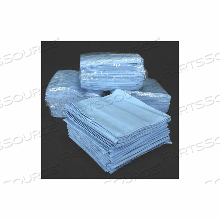 ABSORBENT FOLD WIPERS, HEAVY DUTY, BLUE SPUNLACE,12" X 13" 1/4 