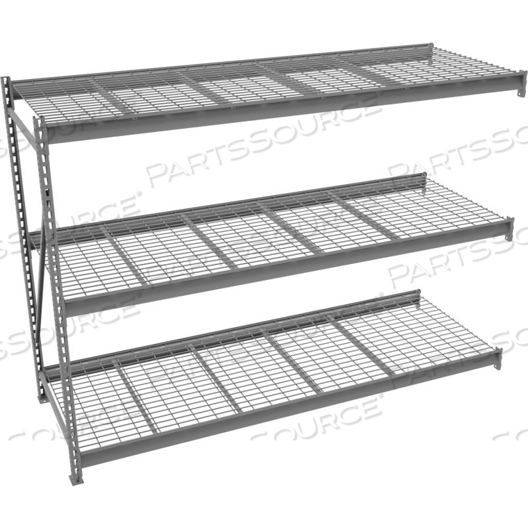 BULK STORAGE RACK - 72"W X 24"D X 72"H - ADD-ON - 3 SHELF LEVELS - WIRE DECK - MEDIUM GRAY by Tennsco Corp. BULK STORAGE RACK - 72"W X 24"D X 72"H - ADD-ON - 3 SHELF LEVELS - WIRE DECK - MEDIUM GRAY by Tennsco Corp.