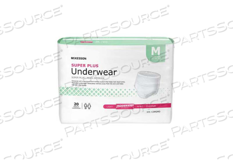 SUPER PLUS MODERATE ABSORBENT UNDERWEAR, MEDIUM (80 PER CASE) by McKesson SUPER PLUS MODERATE ABSORBENT UNDERWEAR, MEDIUM (80 PER CASE) by McKesson