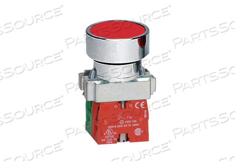 FLUSH PUSH BUTTON OPERATOR, 22 MM, MOMENTARY ACTION, FLUSH BUTTON TYPE OF OPERATOR, HEAD MATERIAL METAL, CONTACT FORM 1NO/1NC, BEZEL CHROME  by DAYTON ELECTRIC MANUFACTURING CO