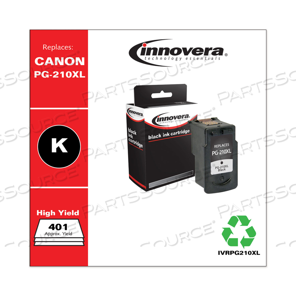 REMANUFACTURED BLACK HIGH-YIELD INK, REPLACEMENT FOR PG-210XL (2973B001), 401 PAGE-YIELD by Innovera