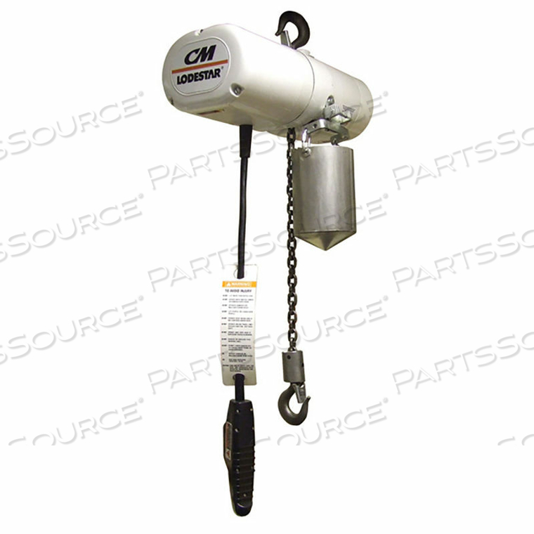 LODESTAR 1/4 TON, FOOD GRADE ELECTRIC CHAIN HOIST, 10' LIFT, 16 FPM, 115V by Columbus McKinnon LODESTAR 1/4 TON, FOOD GRADE ELECTRIC CHAIN HOIST, 10' LIFT, 16 FPM, 115V by Columbus McKinnon