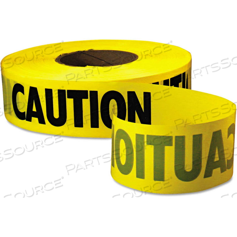 BARRICADE TAPE, 3 IN. W X 1000 FT L, CAUTION, YELLOW, BLACK, PLASTIC by Empire