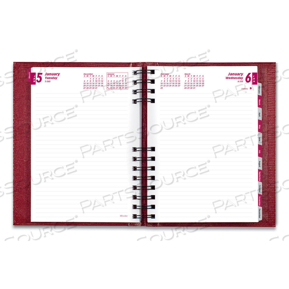 DAILY PLANNER 8-1/2 X5-3/4 RED by Brownline