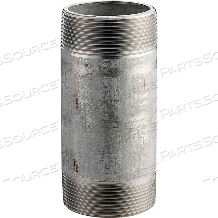 1 IN. X 5 IN. 304 STAINLESS STEEL PIPE NIPPLE - 16168 PSI - SCH. 40 - DOMESTIC 
