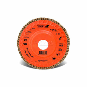 ABRASIVE FLAP DISC 5" X 7/8" 40 GRIT ZIRCONIA by CGW Abrasives