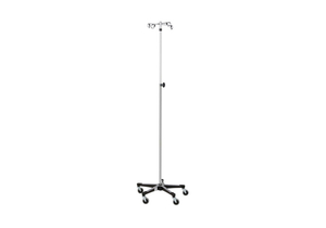 IV STAND 4 HOOK W/THUMB OPERATED SLIDE LOCK W/5 LEG BASE by Blickman