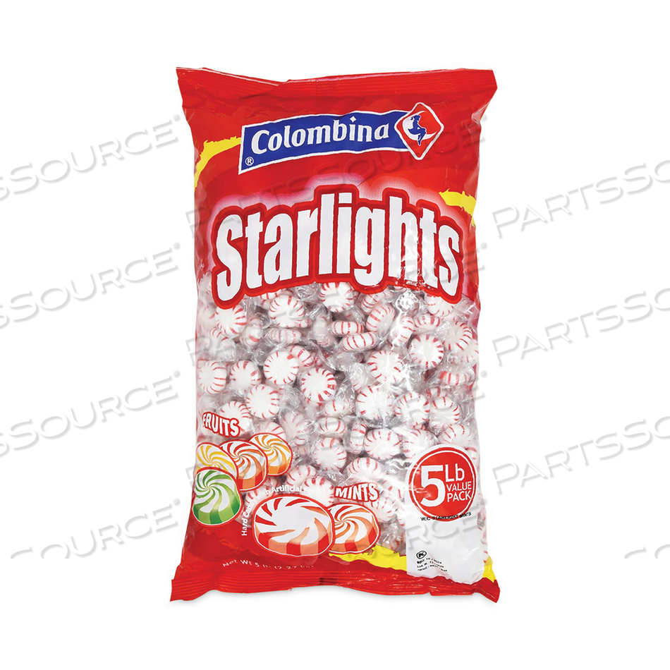 PEPPERMINT STARLIGHT MINTS, 5 LB BAG 