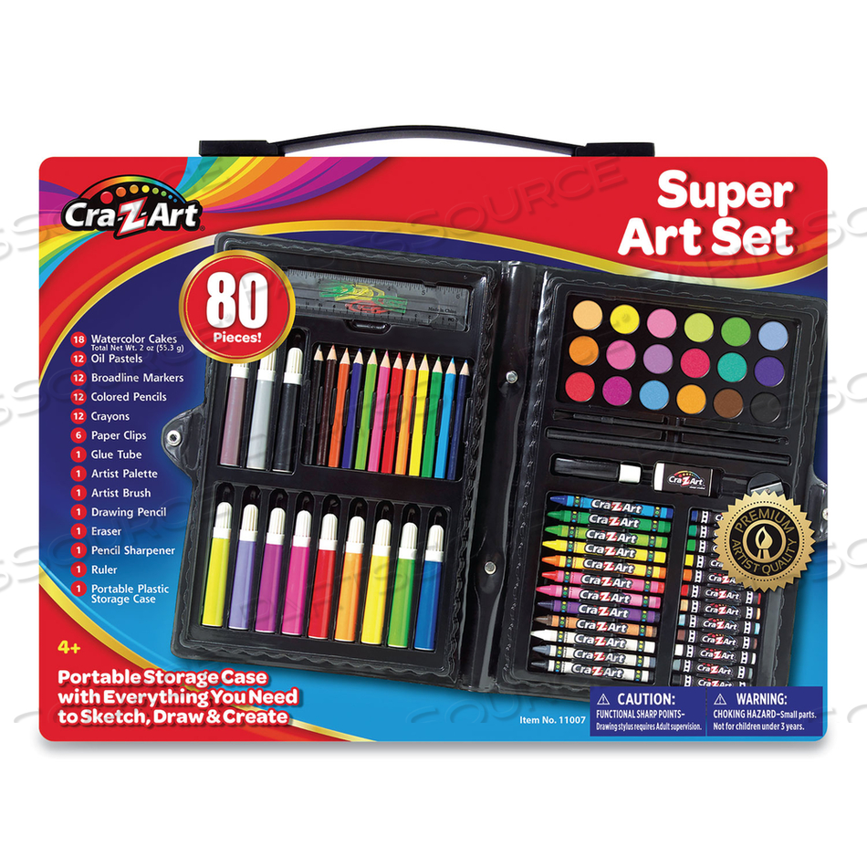 SUPER ART SET, 80 PIECES by Cra-Z-Art SUPER ART SET, 80 PIECES by Cra-Z-Art