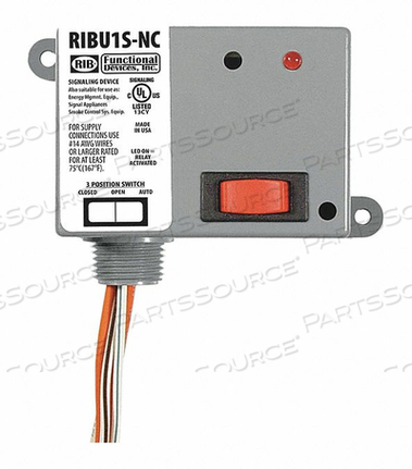 ENCLOSED RELAY, 10A, SPST-NC, 10-30VAC/DC/120VAC, OVERRIDE by RIB ENCLOSED RELAY, 10A, SPST-NC, 10-30VAC/DC/120VAC, OVERRIDE by RIB