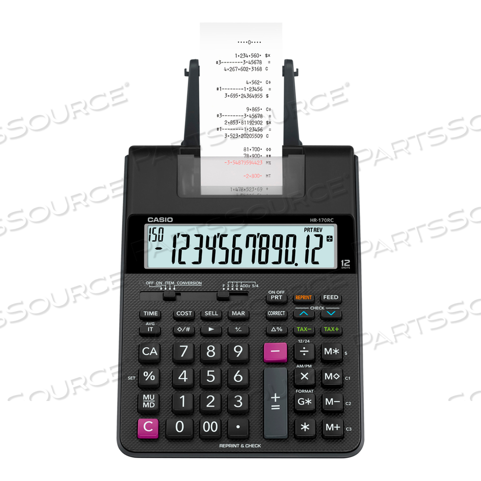 HR170R PRINTING CALCULATOR, BLACK/RED PRINT, 2 LINES/SEC by Casio