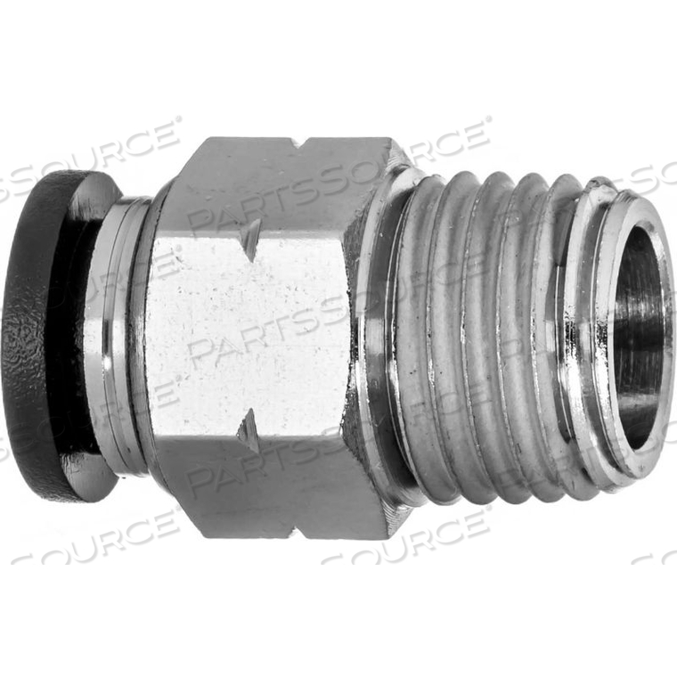 PUSH TO CONNECT TUBE FITTING - NYLON PLASTIC - STRAIGHT ADAPTER - 8MM TUBE OD X 3/8" NPT MALE 