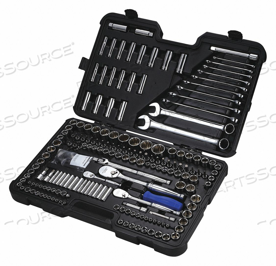 MASTER TOOL SET, TOOL STORAGE TYPE TOOL CASE, MEASUREMENT TYPE METRIC/SAE, DRIVE SIZE 1/4 IN, 3/8 IN, 1/2 IN, NUMBER OF PIECES 204, PLIERS I by Westward MASTER TOOL SET, TOOL STORAGE TYPE TOOL CASE, MEASUREMENT TYPE METRIC/SAE, DRIVE SIZE 1/4 IN, 3/8 IN, 1/2 IN, NUMBER OF PIECES 204, PLIERS I by Westward