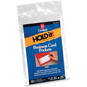 HOLDIT!! BUSINESS CARD POCKETM SIDE OPENING, CLEAR by Cardinal