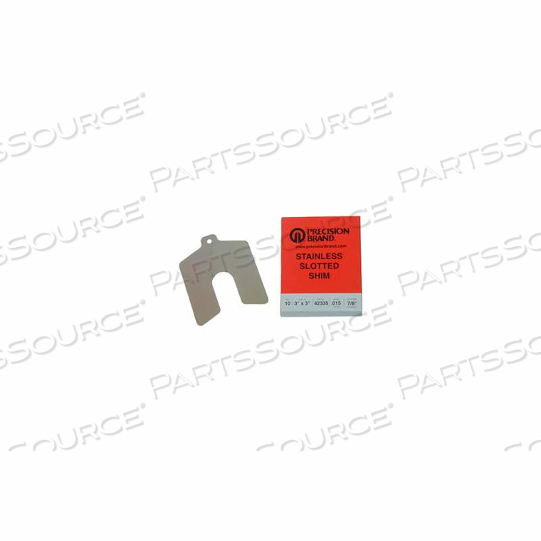 2" X 2" X 0.020" STAINLESS STEEL SLOTTED SHIM (PACK OF 10) - MADE IN USA by Precision Brand 2" X 2" X 0.020" STAINLESS STEEL SLOTTED SHIM (PACK OF 10) - MADE IN USA by Precision Brand