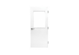 DOOR WITH GLASS STEEL 84HX36W WHITE by PortaFab