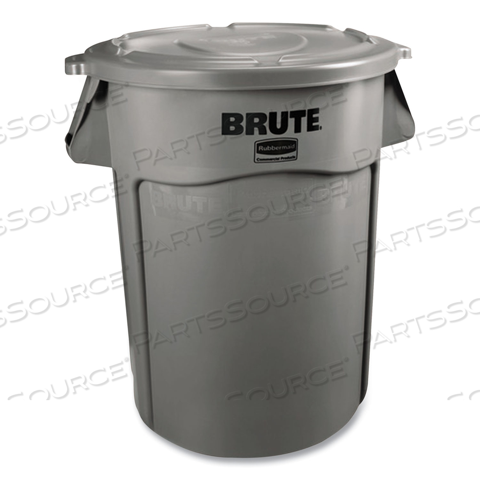 VENTED ROUND BRUTE CONTAINER, 55 GAL, PLASTIC, GRAY by Rubbermaid Medical Division