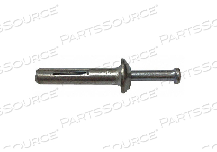 HAMMER DRIVE PIN ANCHOR SET, 1/4 IN DIA, 2 IN OVERALL LG, ROUND, ZAMAC ALLOY by Fabory