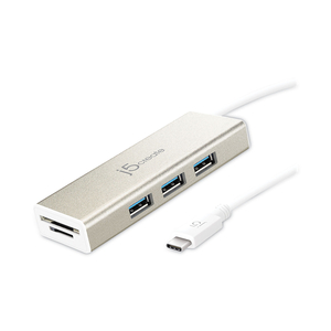 USB-C HUB WITH SD/MICRO SD CARD READER, 3 PORTS, SILVER by j5create