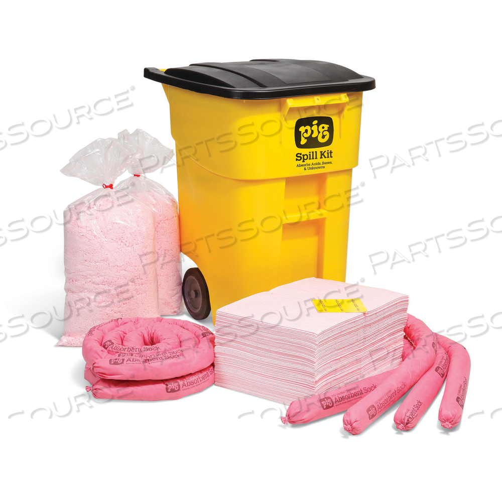 PIG HAZMAT SPILL KIT IN HIGH-VISIBILITY MOBILE CONTAINER by New Pig Corporation