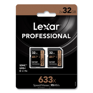 SDHC MEMORY CARD, UHS-I U1 CLASS 10, 32 GB, 2/PACK by Lexar