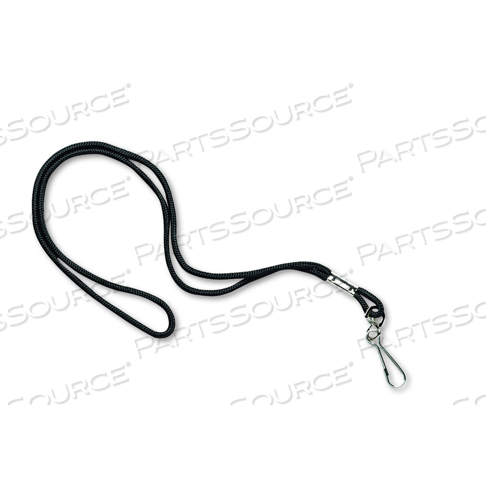 LANYARD, METAL J-HOOK FASTENER, 20" LONG, BLACK by Champion Sports