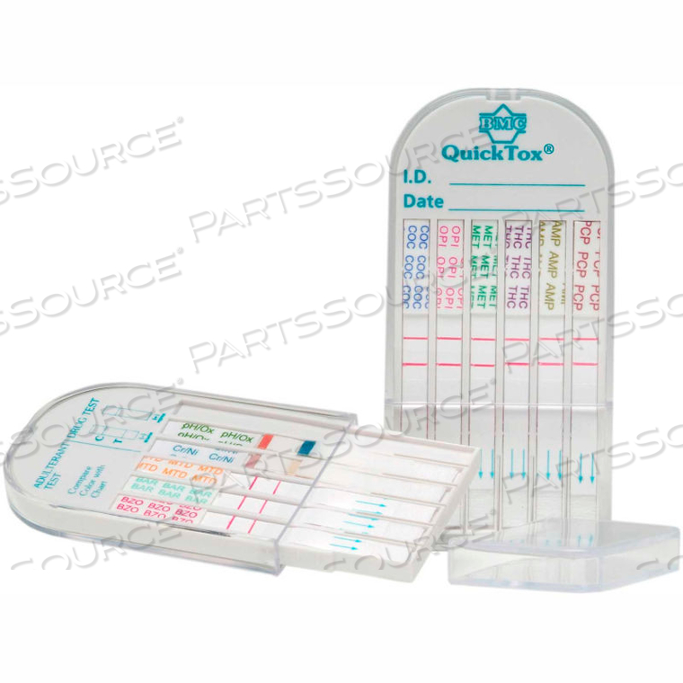 QUICKTOX 9-PANEL DRUG SCREEN DIPCARD TEST WITH ADULTERATION TESTING, 25 TESTS/BOX 
