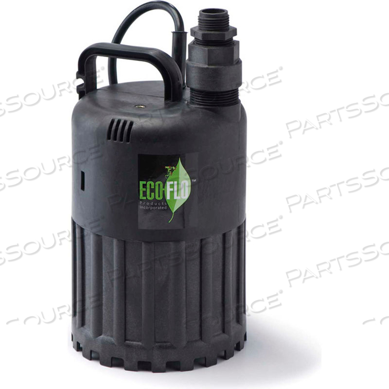 SUBMERSIBLE UTILITY PUMP, MANUAL, 1/2 HP, 3180 GPH by Eco Flo Products Inc SUBMERSIBLE UTILITY PUMP, MANUAL, 1/2 HP, 3180 GPH by Eco Flo Products Inc