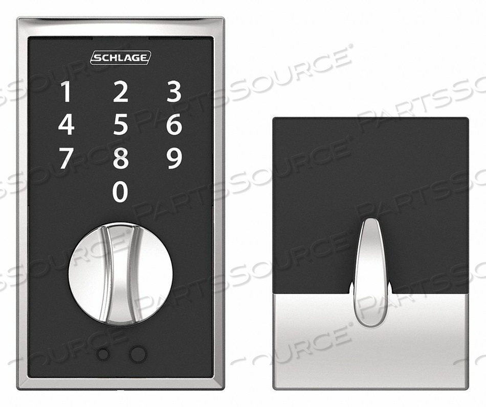 ELECTRONIC LOCK DEADBOLT BRIGHT CHROME by Schlage Lock