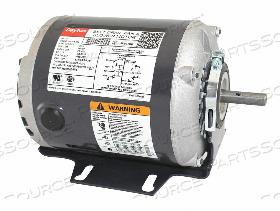 MOTOR 1/4 HP 1725 RPM 115/208-230 V by DAYTON ELECTRIC MANUFACTURING CO MOTOR 1/4 HP 1725 RPM 115/208-230 V by DAYTON ELECTRIC MANUFACTURING CO