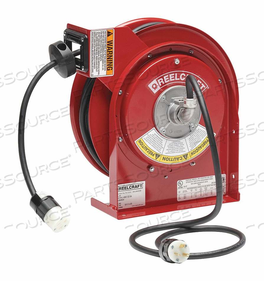 12 AWG/3 COND X 45FT, 20A, SINGLE OUTLET, W CORD, 27LB by Reelcraft 12 AWG/3 COND X 45FT, 20A, SINGLE OUTLET, W CORD, 27LB by Reelcraft