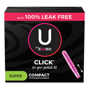 U BY KOTEX CLICK COMPACT TAMPONS, REGULAR, 32/PACK by Kotex