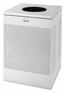 TRASH CAN SQUARE 40 GAL. SILVER by Rubbermaid Medical Division