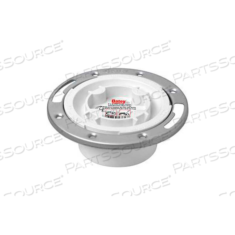 3" OR 4" PVC EASY TAP CLOSET FLANGE WITH METAL RING 