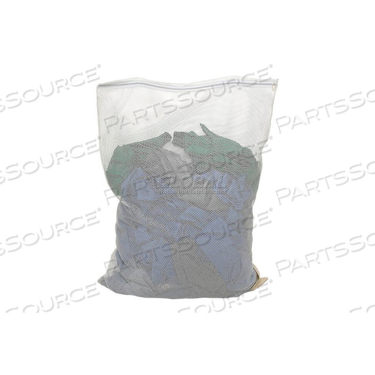 MESH BAG W/ NYLON ZIPPER CLOSURE, WHITE, 18X30, MEDIUM WEIGHT by H.G. Maybeck Company